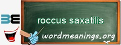 WordMeaning blackboard for roccus saxatilis